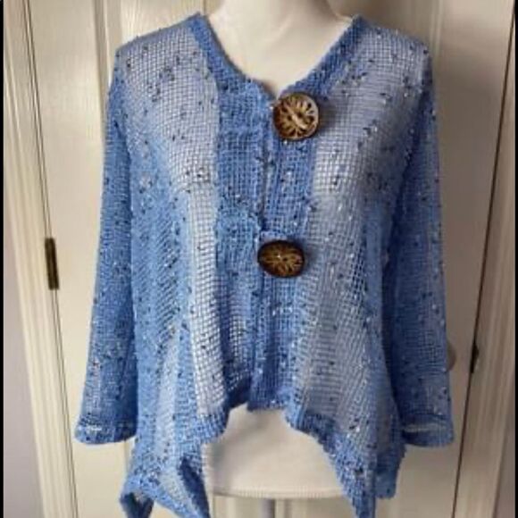 NWT NINA LEONARD MESH CARDIGAN  SMALL - Picture 1 of 7